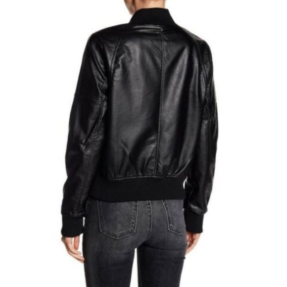 SOLD John & Jenn Vegan Leather Bomber Jacket - Picture 2 of 3
